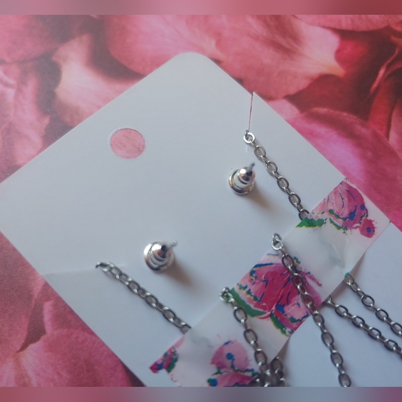 Y2K Lipstick Necklace And Earrings Set - Picture 8 of 8